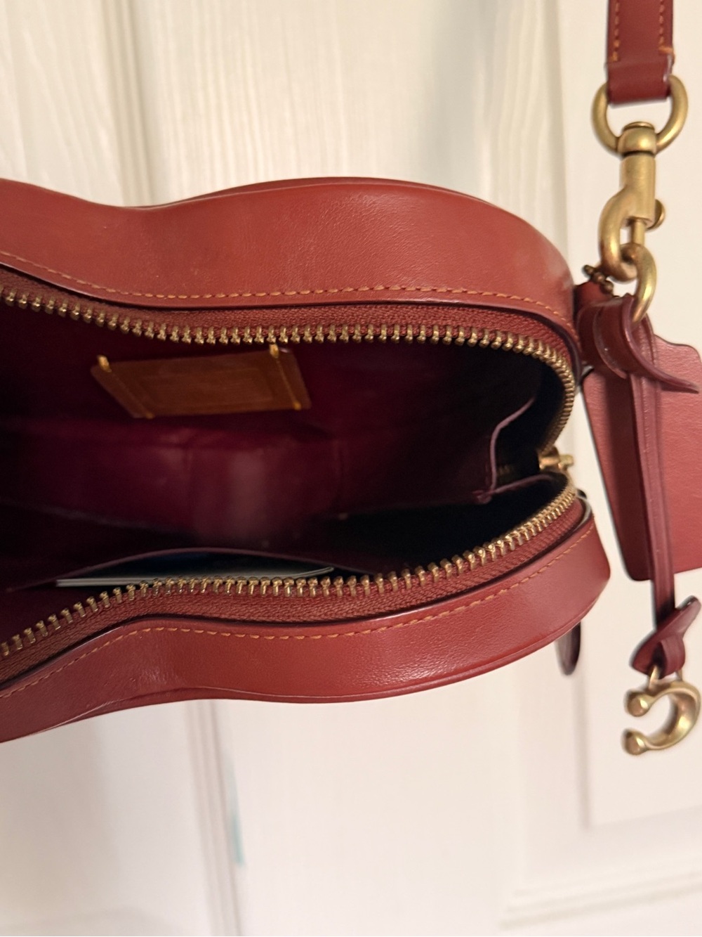 Coach Heart-Shaped Crossbody Bag in Brown and Tan - Picture 5 of 6